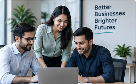 Business support team collaborating on customer operations